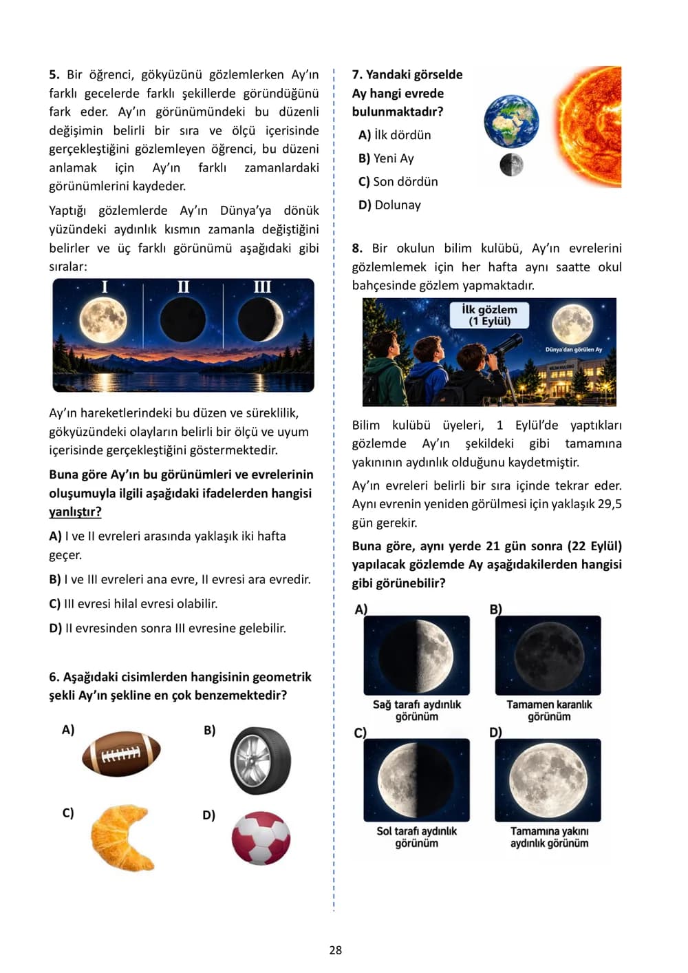 5. sınıf kitabından: Düşünelim, Sorgulayalım!