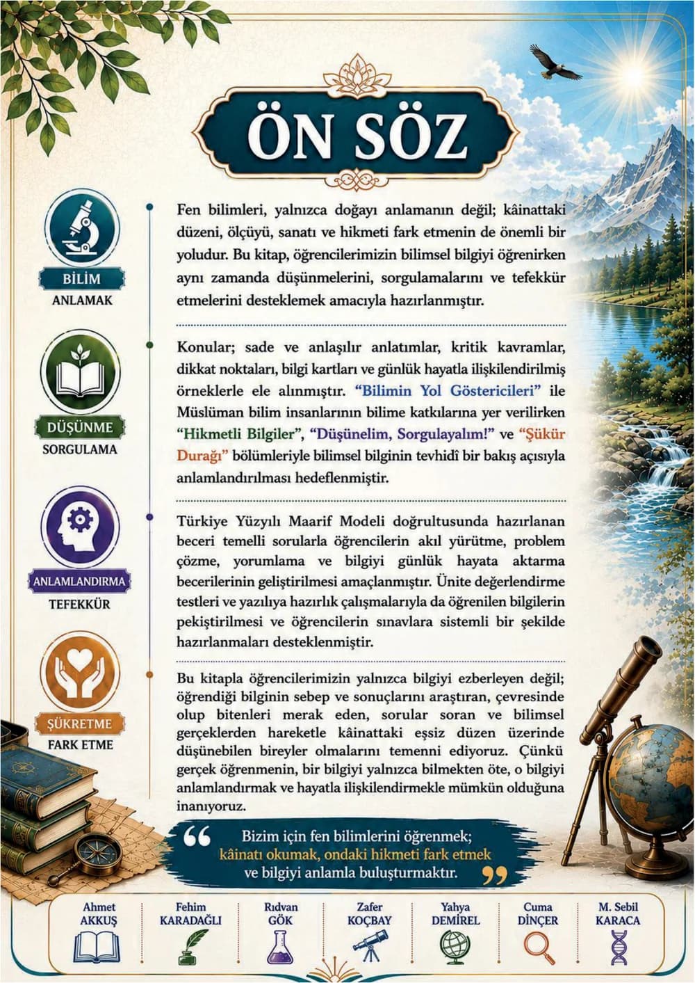 6. sınıf kitabından: Ön Söz
