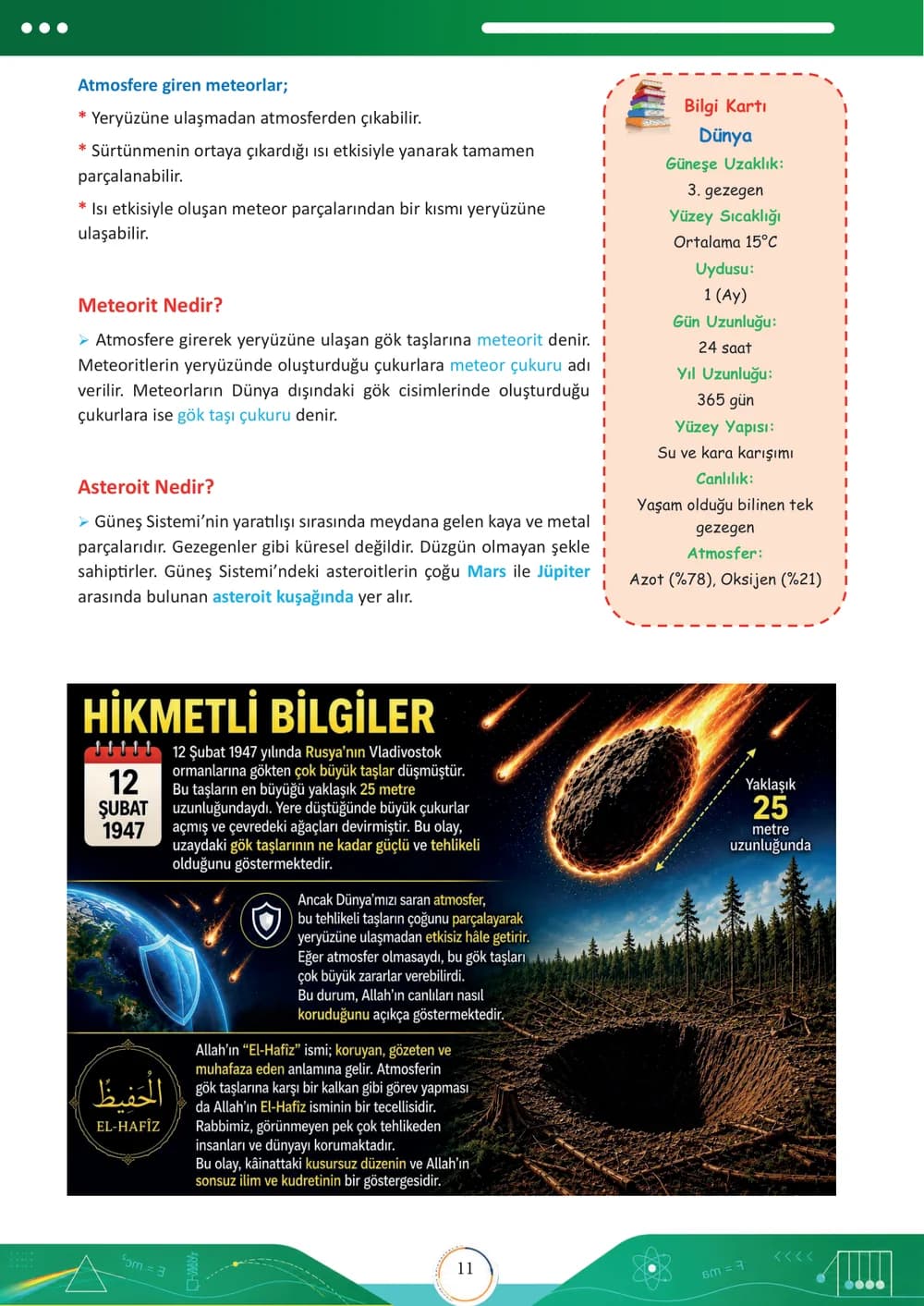 6. sınıf kitabından: Konu Anlatımı ve Hikmetli Bilgiler